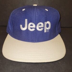 Vintage Nomad Jeep Adjustable Hat Cap Blue White Spellout Made In USA